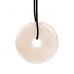 Pendentif Donut quartz rose sans cordon - 4 cm